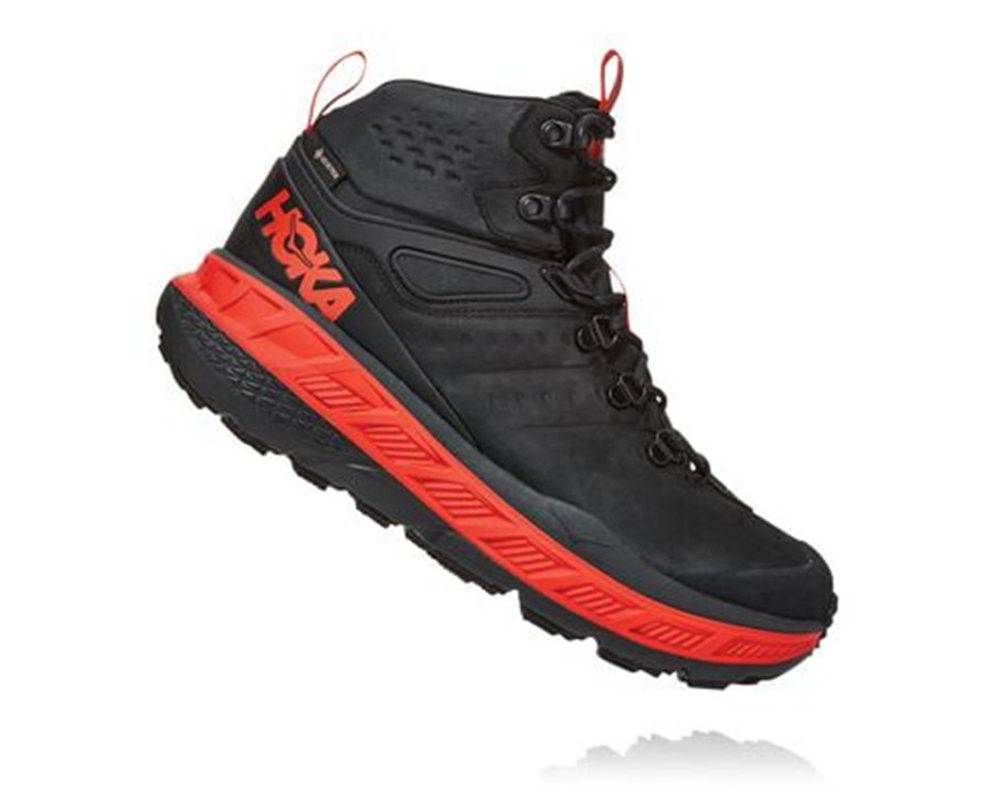 Hiking Boots Mens - Hoka One One Stinson Mid GORE-TEX - Black - PNBDZHR-37